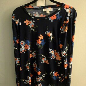 🌸 Michael Kors Floral Long Sleeve Top – Size Large (Never Worn!) 🌸